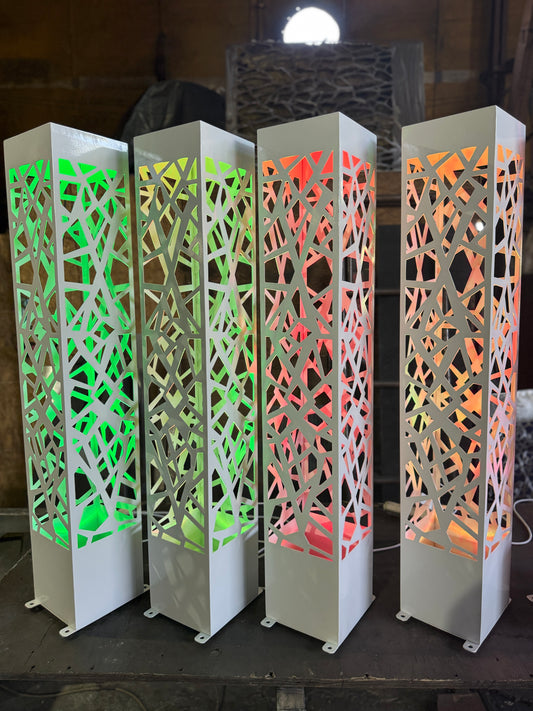 outdoor column lamp LED metal garden light with laser cut design