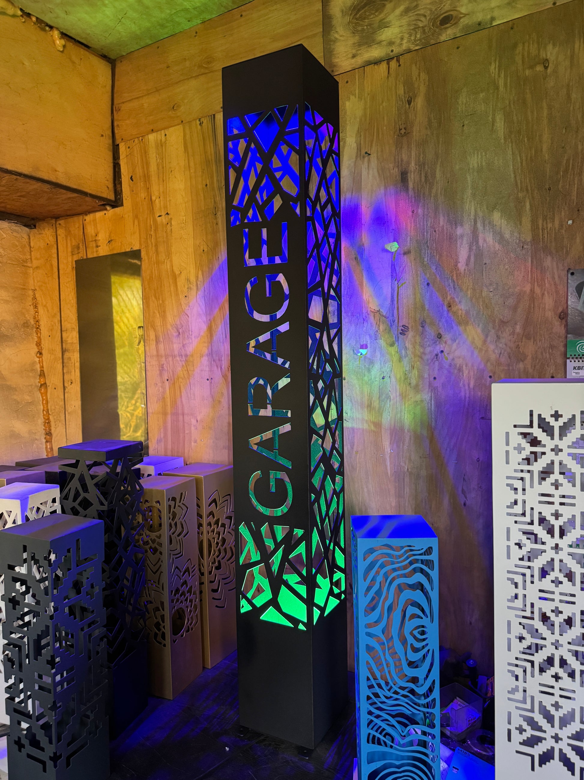 personalized LED garden column light metal address sign lighting fixture