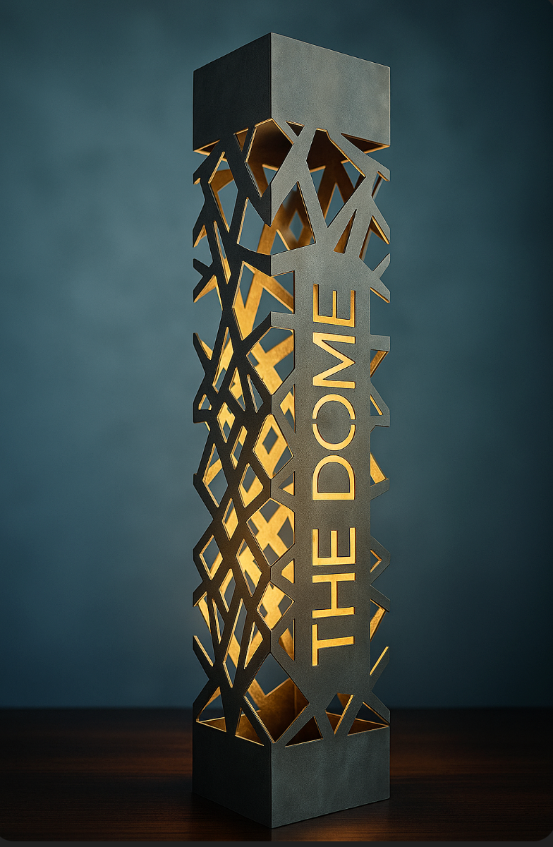 custom LED metal column lamp outdoor garden lighting with name text