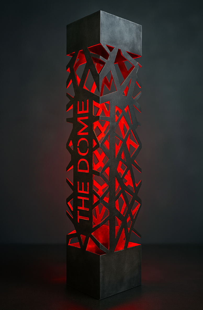 personalized metal column lamp LED outdoor light with custom inscription