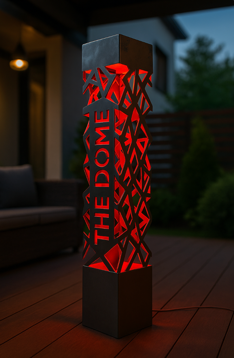 custom outdoor LED column lamp metal lighting with address display
