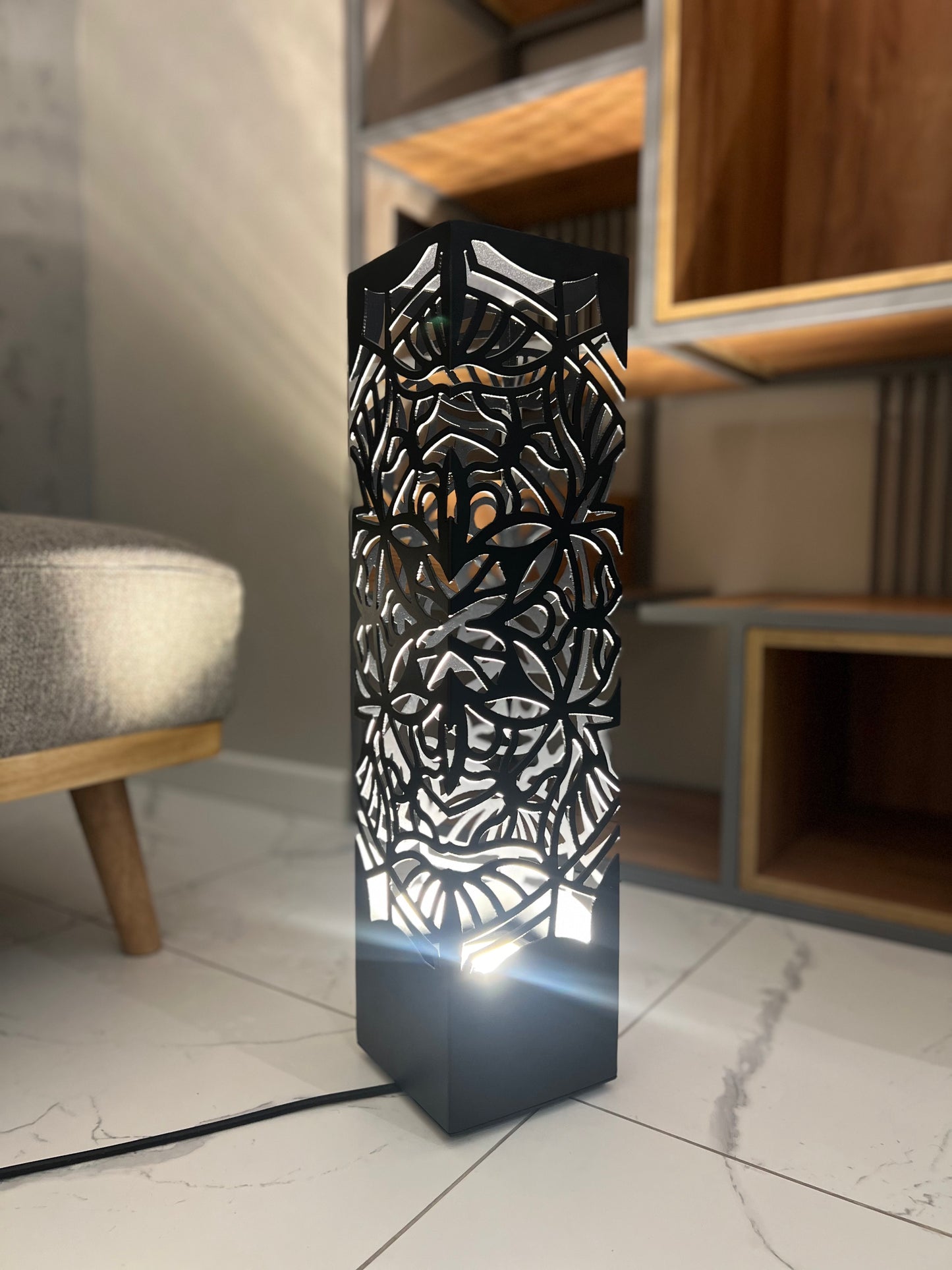 RGB LED color variations floor lamp showing different lighting modes and ambiance settings