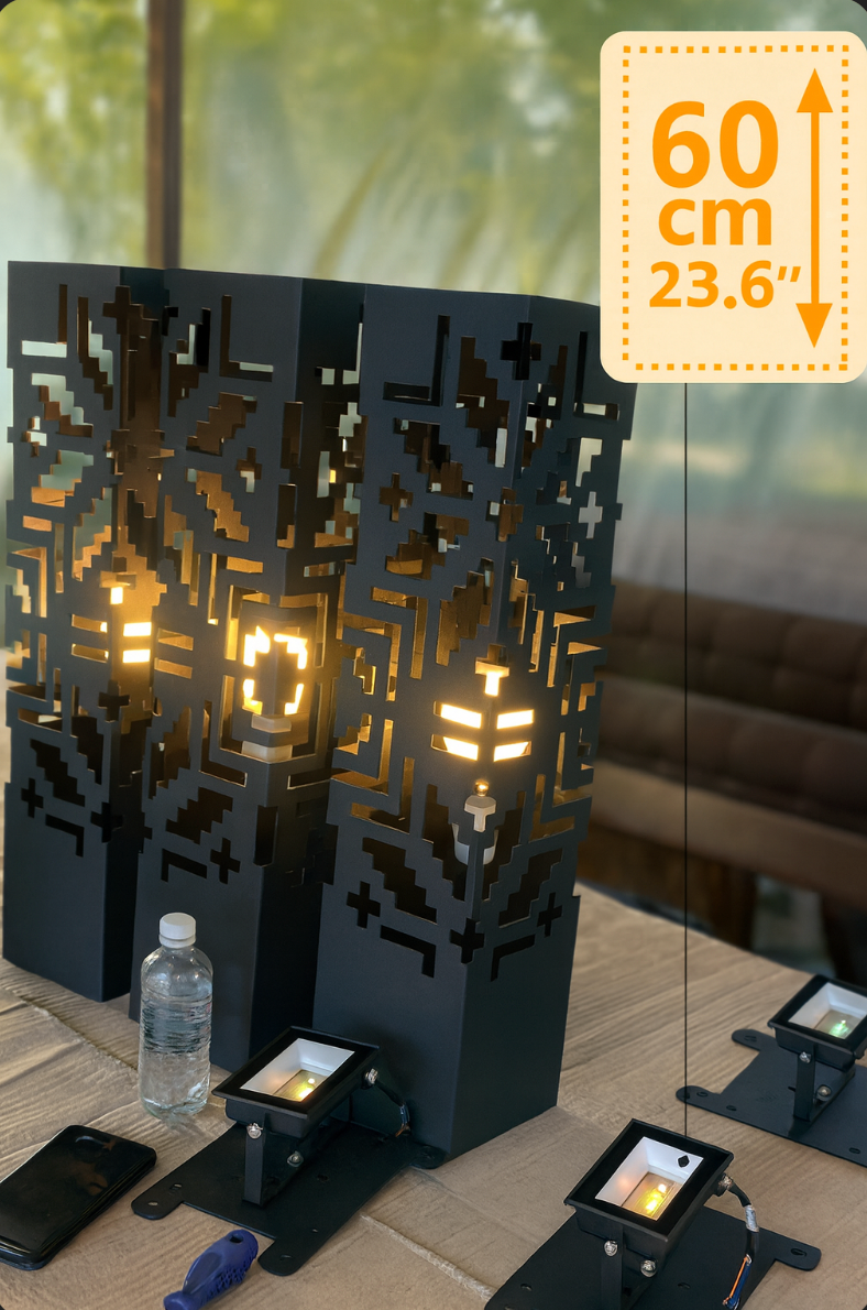 stylish metal garden sculpture lamp LED outdoor lighting fixture