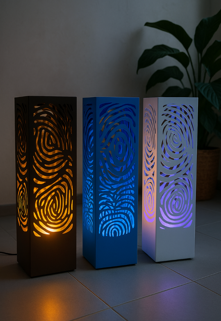 metal floor lamp LED column design modern outdoor lighting fixture