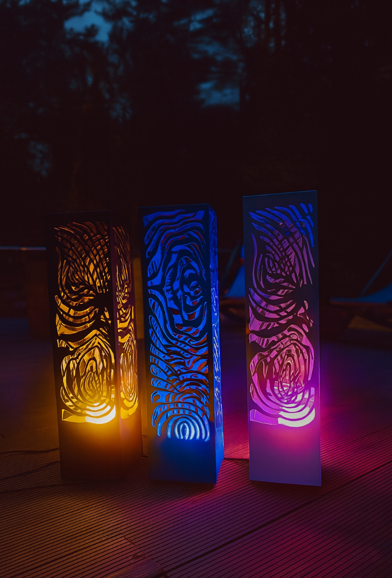 modern LED column lamp metal floor light decorative outdoor lighting