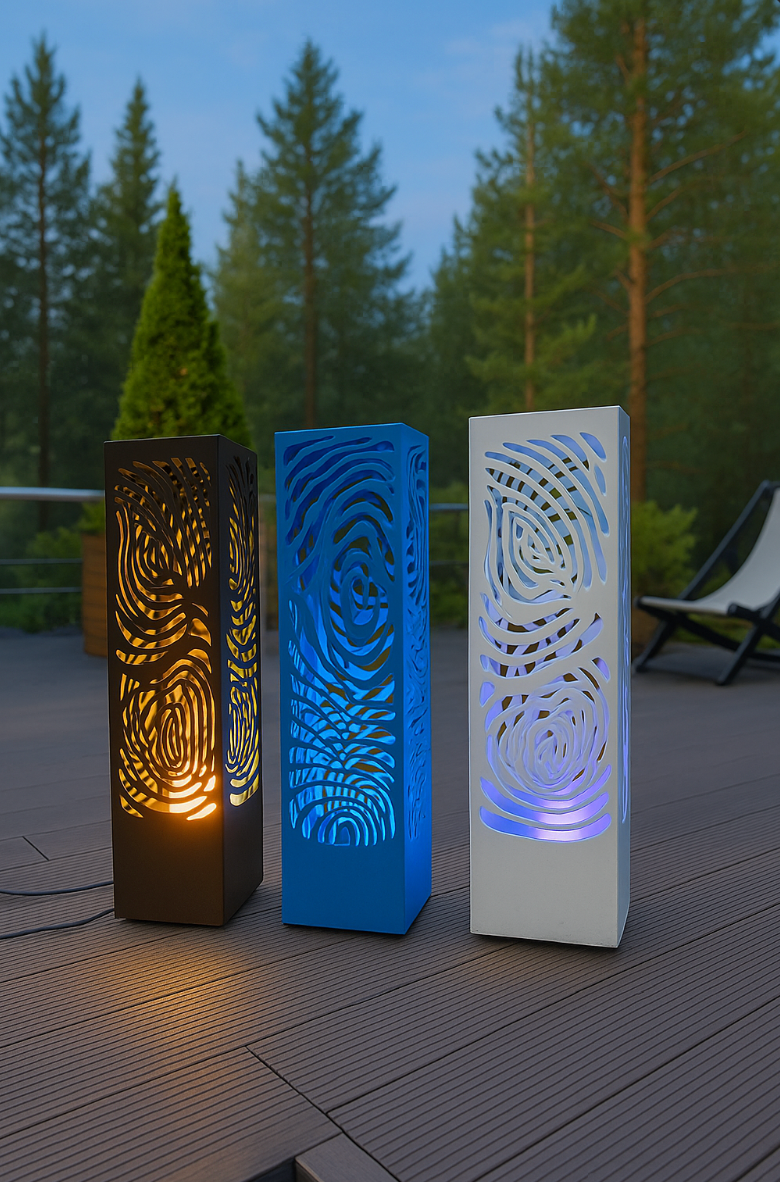 metal LED floor lamp modern garden sculpture lighting piece