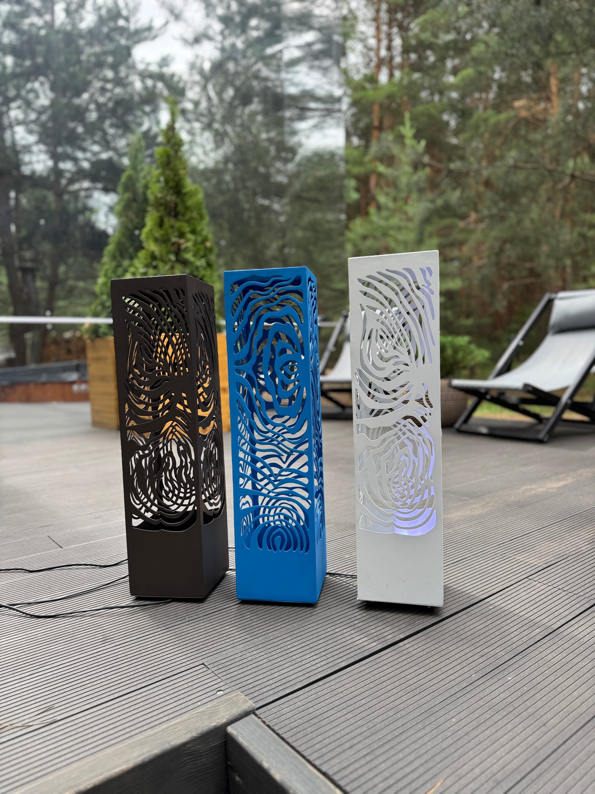 minimalist metal floor lamp LED outdoor column lighting fixture