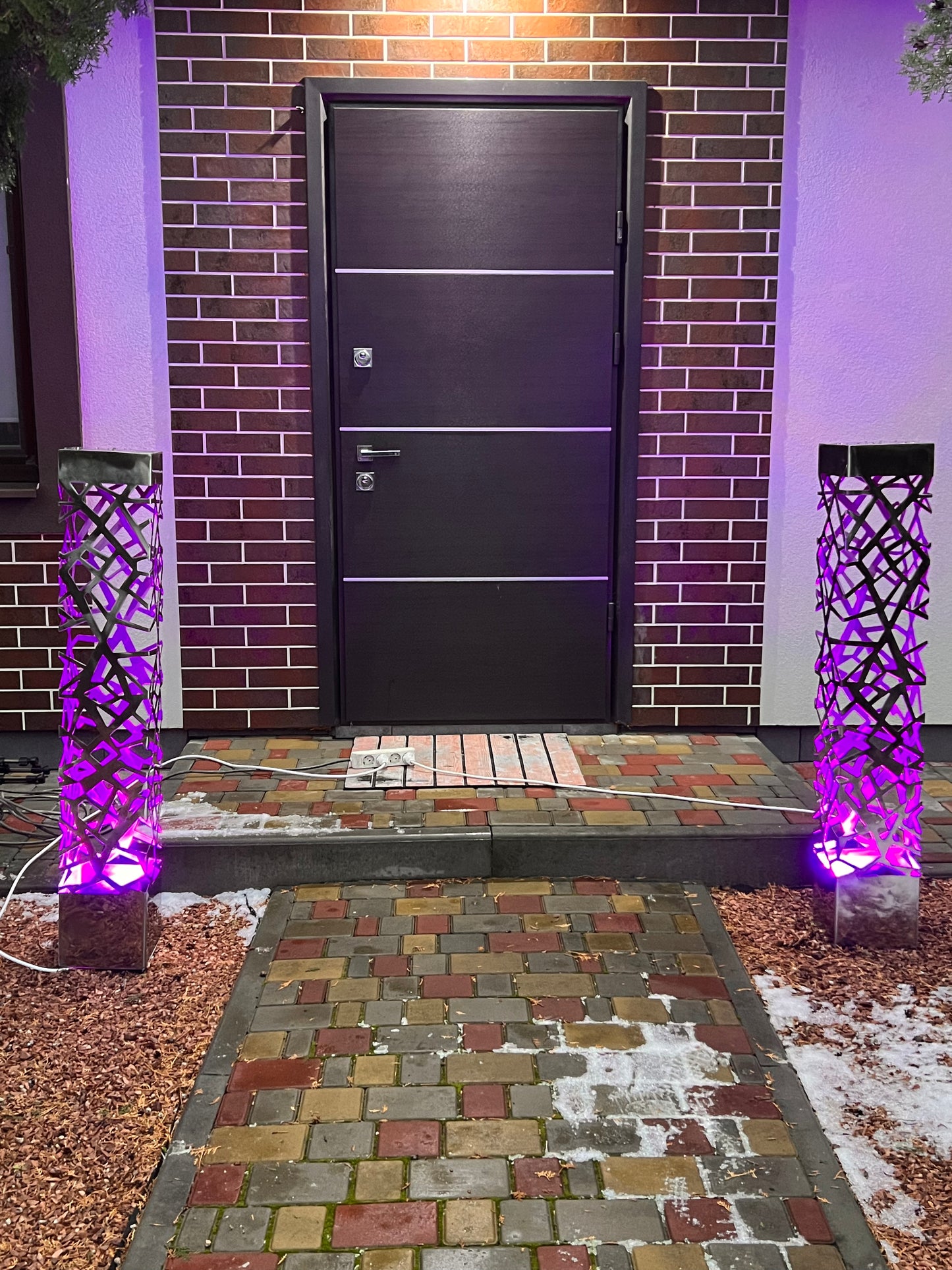 stainless steel garden lamp LED column style with ambient lighting effect