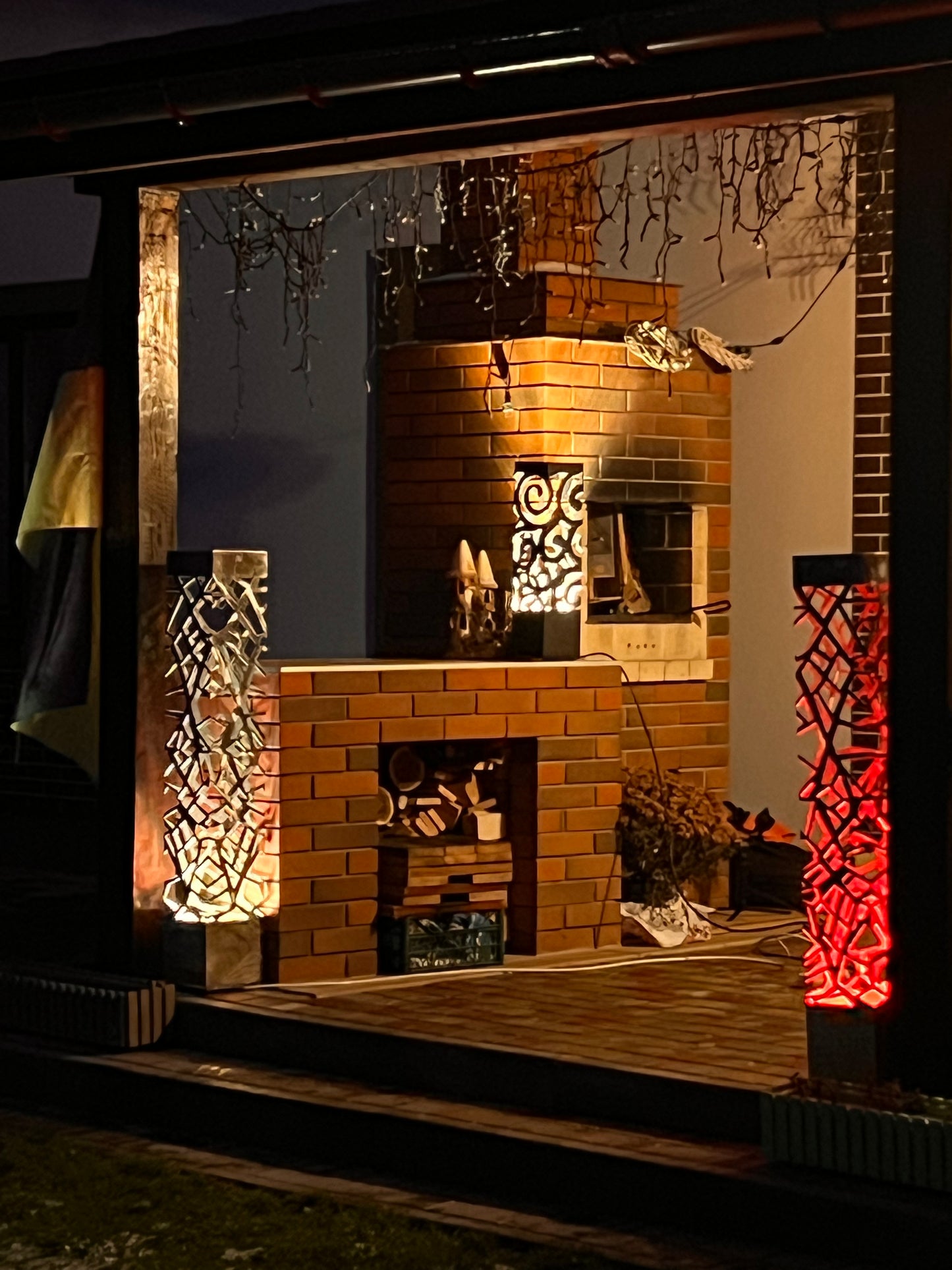 decorative outdoor LED floor lamp stainless steel column with soft light glow