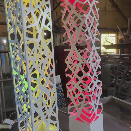 outdoor metal column lamp LED landscape lighting design video
