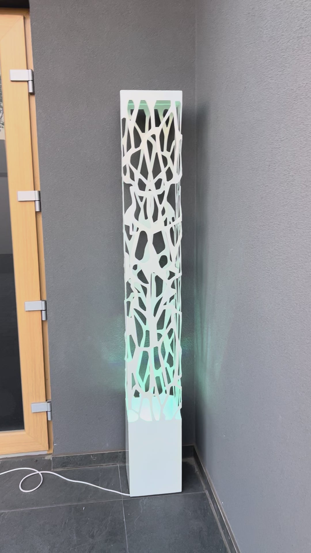 stylish white LED column lamp metal garden lighting piece