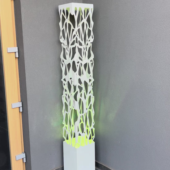 premium white metal column lamp LED outdoor lighting design